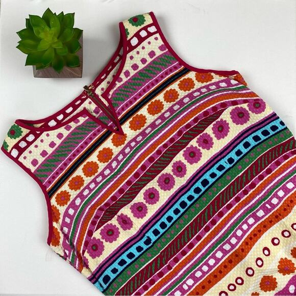 Talbot's Women's Seersucker Cotton Sheath Dress Pink Size 4P Striped - Picture 1 of 8